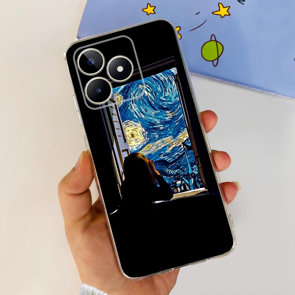 For Realme Note 50 Cases RMX3834 Colorful Painted Cover Soft Silicone Phone Cases For Oppo Realme Note 50 Note50 TPU Fundas
