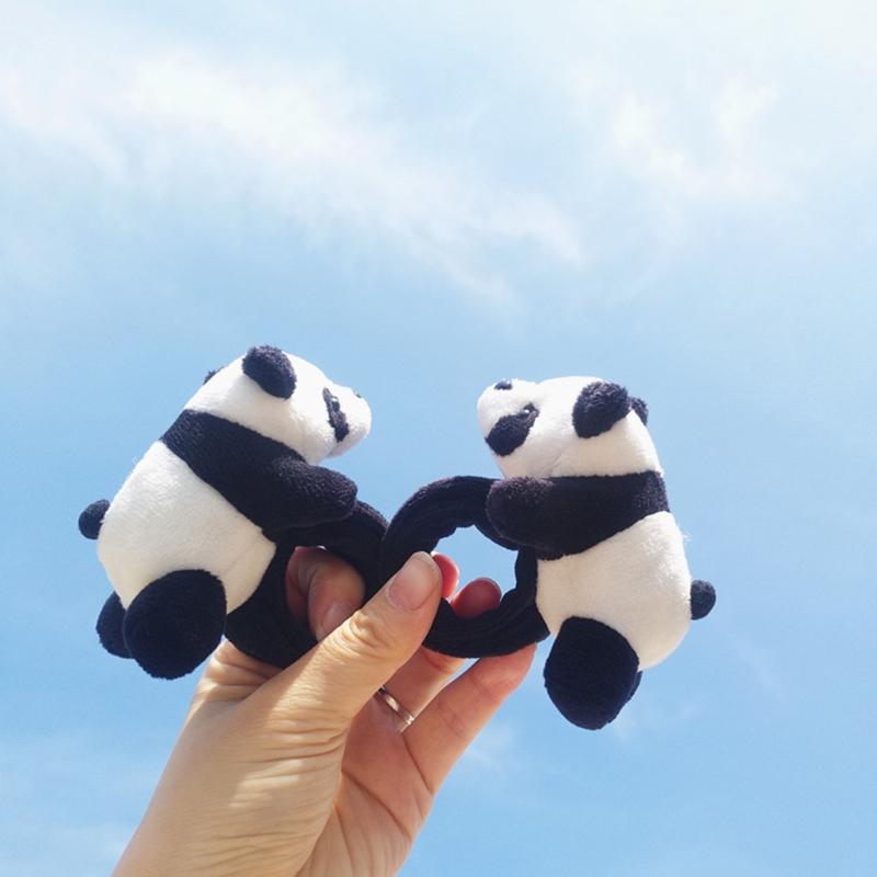 Cartoon Panda Hair Hoop Headband Furry Hairpin Scrunchie Barrette Alloy Brooch Styling Accessories for Women Girls
