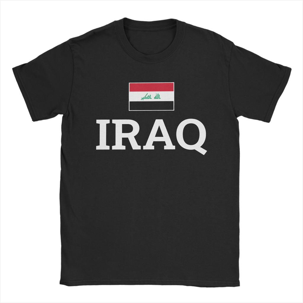 Funny Iraq Flag World Football TShirts Unisex Unisex Crew Neck Cotton T Shirts Short Sleeve Tees Plus Size Tops