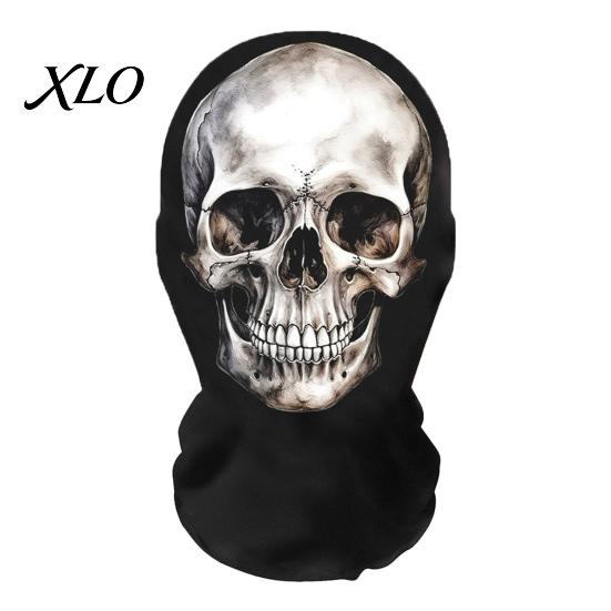 Creative Niche Party Supplies Skull Print Halloween Balaclava, Breathable Mesh Full Face Mask with 3D Printed Print, UV Protection Funny Headwear for