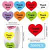 Colorful Heart-Shaped Thank You Stickers for Gift Sealing and Packaging