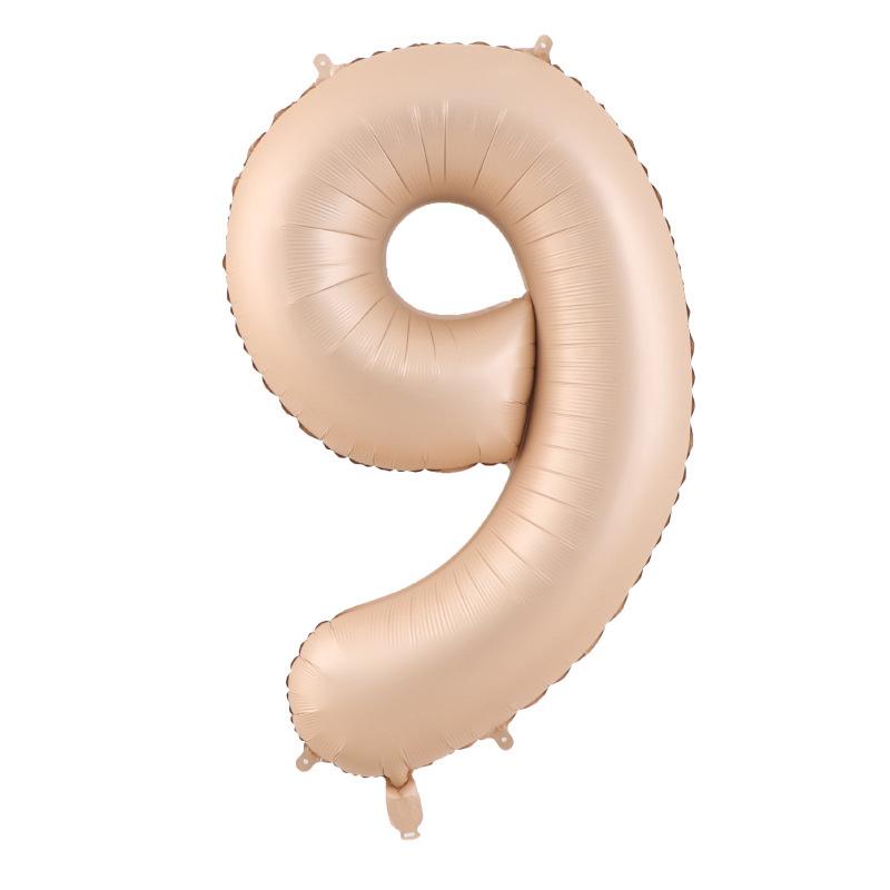 40 Inch Beige Cream Caramel chocolate Color Retro Number Balloon 123456789 for Baby Shower Birthday Party Wedding Decoration