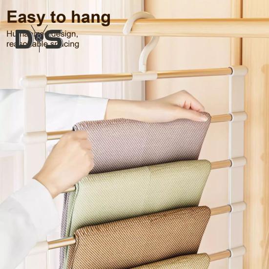 Pants Trouser Hanger Storage Rack Strong Load-bearing Easy To Install Multifunction Closet Organizer Trouser Hanger Rack