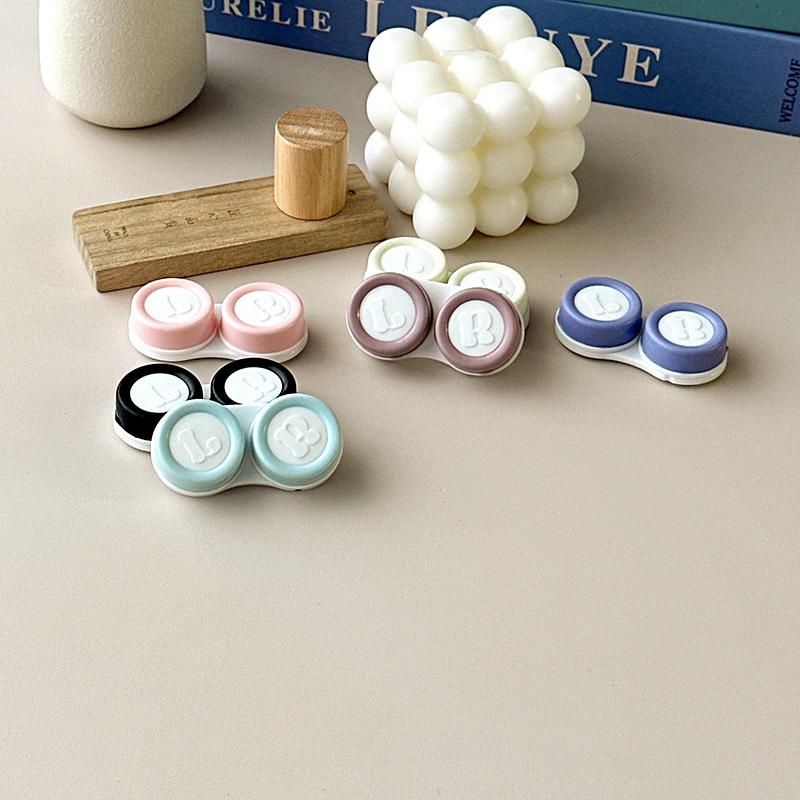 1pcs Cream Color Contact Lenses Box Travel Holder Container Soaking Contact Lens Box Mini Contact Lenses Case Accessories