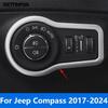 Аксессуары Для Jeep Compass 2017- 2024 Матовая Внутренняя Накладка на Кнопку Регулировки Фары