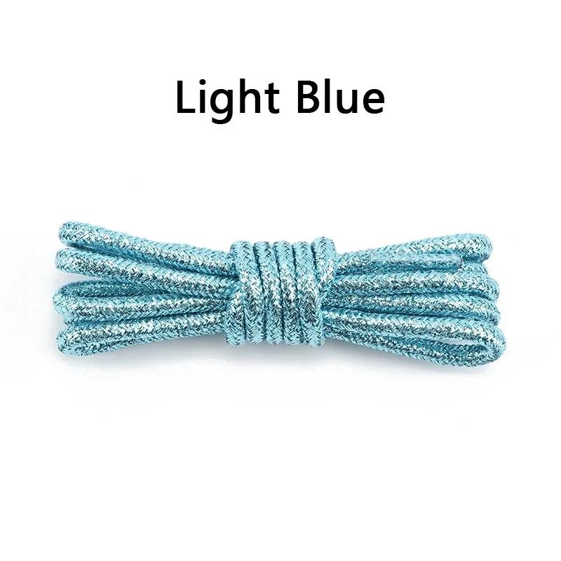 Fashion Color Flash Shoelaces Outdoor Sport Wear Resistant Circular Sports Shoelaces Metallic Luster Gold Silver Flat Shoe Laces