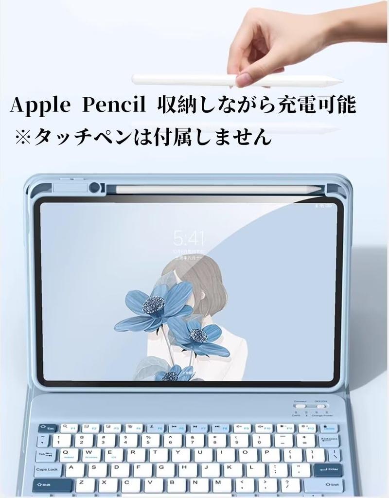 GOOVEN Stylish Keyboard Case for iPad Air 11 with Mouse and Pencil Storage On Compatible with iPad Air 11 and 1st Bluetooth Wireless Keyboard with