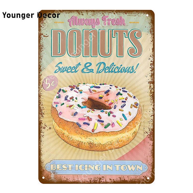 Еда, декор для хлеба, мороженое, молоко, клубника, соленые огурцы, вафли, металлические жестяные вывески, винтажный постер, настенная художественная табличка YI-010