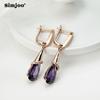 SIMJOO Stylish Long Water Drop Shaped Zircon Earrings Senior Jewelry