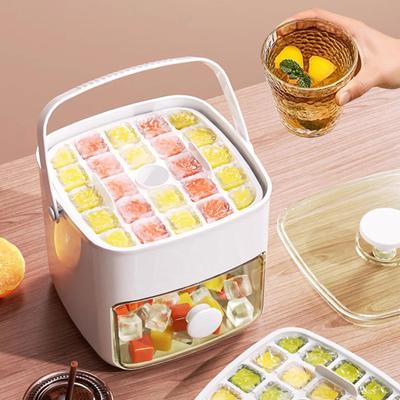 Форма для кубиков льда ABS PP 48 ячеек 2 формы Легко доставать Ящик для кубиков льда с крышкой Контейнер для хранения для морозильной камеры