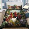 Farm Chicken King Queen Duvet Cover Rooster Goose Duck Bedding Set For Kids Teen Adult Farmhouse Animals 2/3pcs Soft Quilt Cover