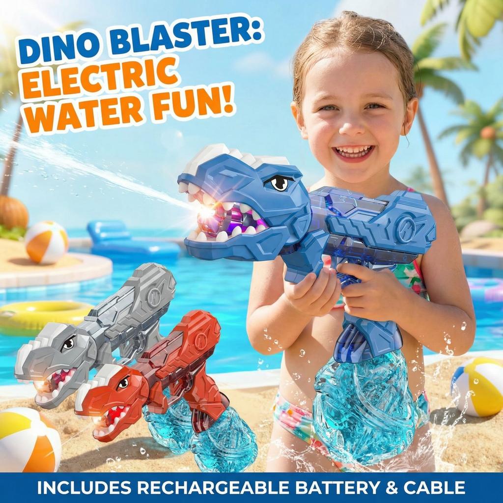 Dinosaur Shaped Water Blaster Toy for Outdoor Activities with Ergonomic Handle and Large Capacity Tank for Kids