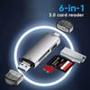 6 In 1 Multi-function Card Reader Type C Micro SD Card Reader 6 In 1 OTG Adapter  Computer Supplies