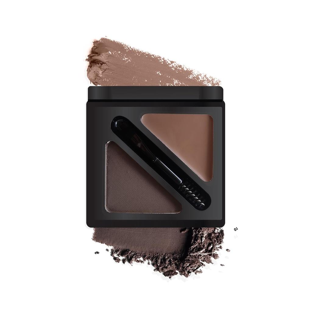 FACES CANADA HD Shape Up Brow Kit - Brown 02, 2.8g | Eyebrow Duo Kit - Wax & Powder With Brush | Long-Lasting | Precise & Natural Looking | Rich