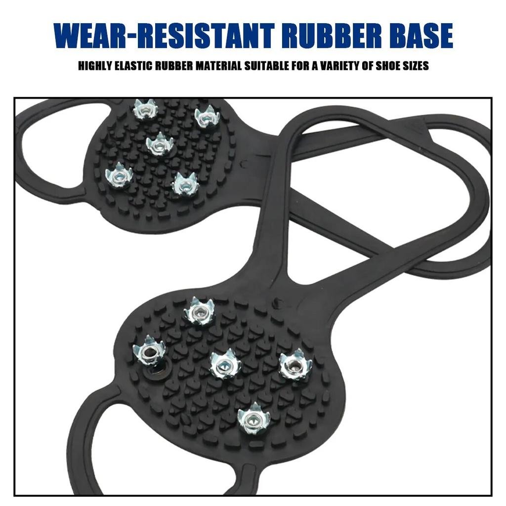 Прочные резиновые и металлические кошки с 5 металлическими шипами для зимних видов деятельности