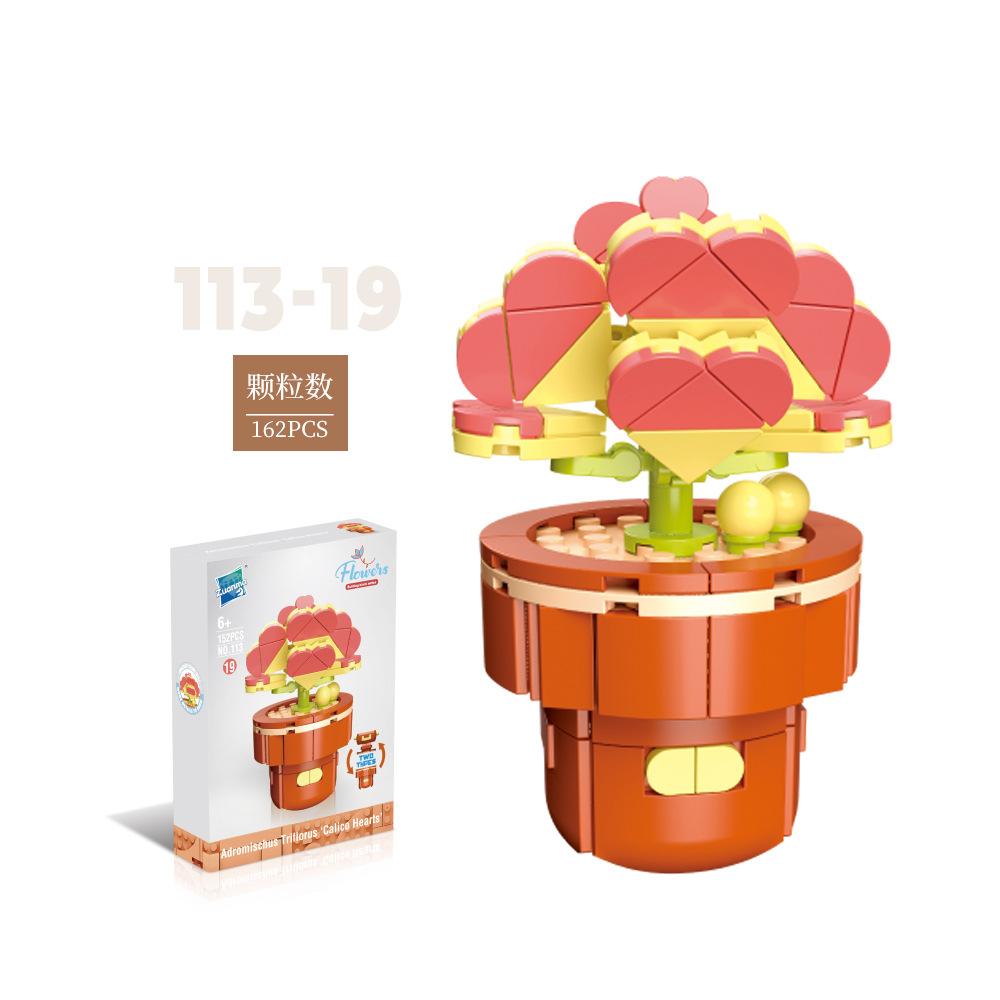 Цветочные горшки для растений, суккуленты, строительные блоки, украшения, модели, украшение для дома, букет цветов, сборные кирпичи MOC, игрушка для детей, подарок