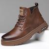 Универсальные мужские мотоциклетные ботинки с круглым носком, новое поступление, высокая обувь, модный бренд, удобные ботильоны, обувь для отдыха и прогулок