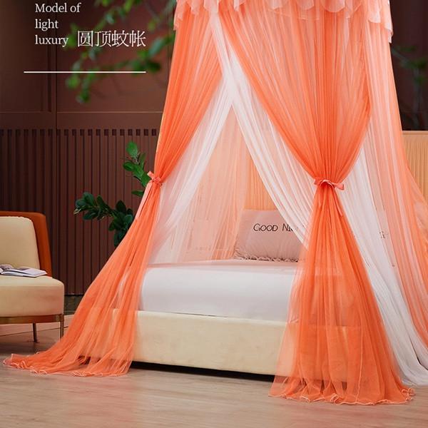 Романтическая принцесса, купол, москитная сетка, градиент, двойные цвета, кружевной балдахин для кровати, трехдверная подвесная сетка для кровати, занавеска