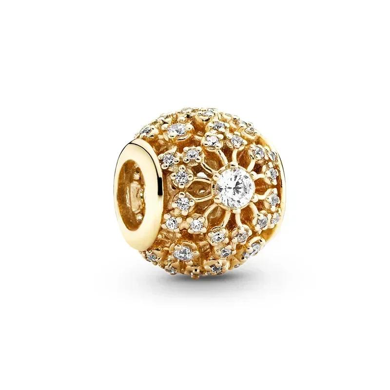 Роскошный золотой цвет серии S925, стерлинговое серебро, классический блестящий кулон «Древо жизни», подходит для оригинального браслета, подарок «сделай сам»