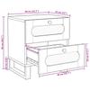 Nightstand in Natural Finish 40 x 33 x 46 cm Solid Mango Wood