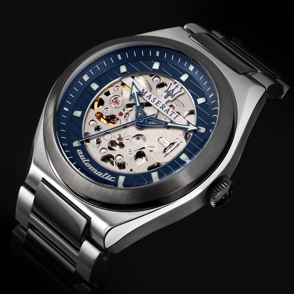 Maserati Мужские механические автоматические часы Triconic Blue Metal R8823139001