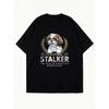 Oversized T-Shirt Black Shih Tzu Dog Personal Stalker I Will Follow You Wherever You Go Bathroom Included Graphic Print Casual Wear For Women