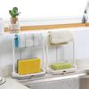 Kitchen Desktop Dish Towel Cleaning Sponge Holder Groove Organizer Storage Rack
