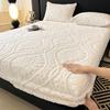 Queen Size Bed Sheet For Winter Fluffy Plush Bed Cover Coral Fleece Solid Color Fitted Bed Sheet On Elastic Single/King Bedsheet