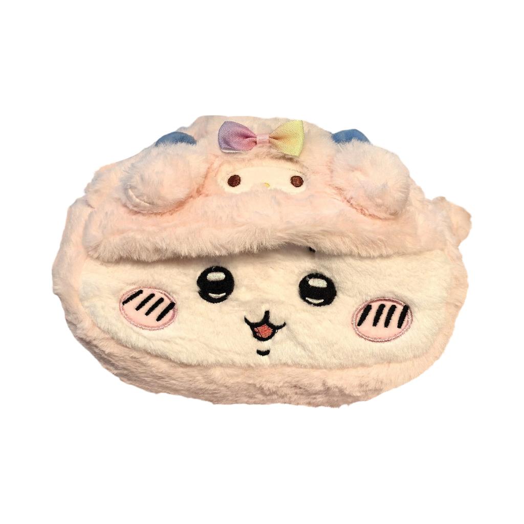 Cute anime pencil plush pencil case, large capacity storage bag