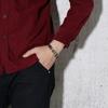 Мужской медицинский браслет из черной кожи с гравировкой заболевания
