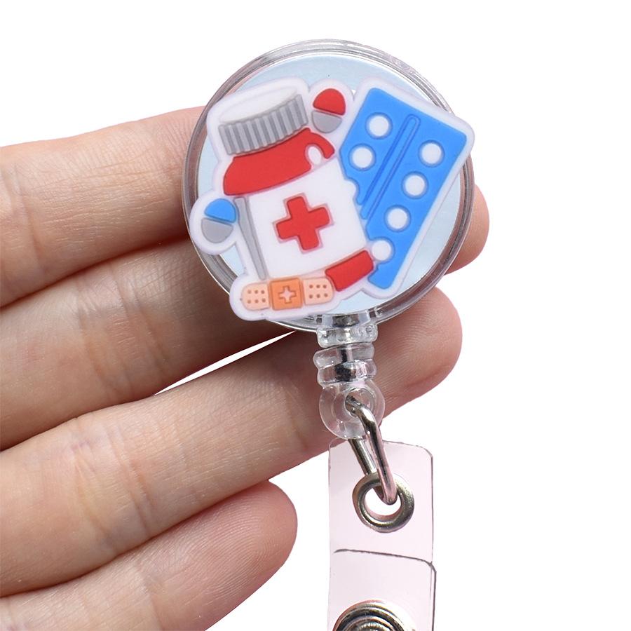 Мультяшная медицинская выдвижная пряжка, лицензия на работу для врача и медсестры, креативный ремешок, легко вытягиваемая пряжка, сертификат, фирменное наименование