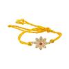 Estele Gold Plated Matt Finish Floral Rakhi with Austrian Crystals and Fancy Silk Thread