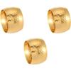 3Pcs Gold Napkin Rings Elegant Hammered Golden Ring Holders Bulk for Dining Table Metal Napk Holder for Events Dinner Parties Wedding Decor Tableware
