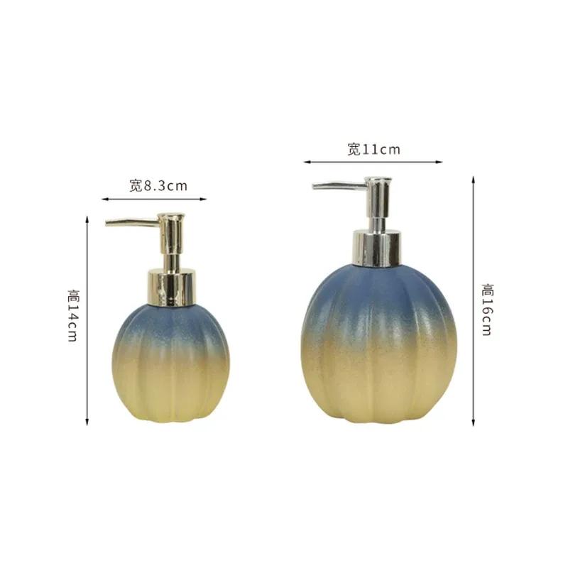 Pumpkin Ceramic Hand Soap Dispenser Bottle for Hotel Bathrooms Multi-Functional Storage Bottle for Shampoo and Body Wash At Home