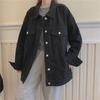 2023 Женская черная корейская повседневная свободная джинсовая куртка BF - модный стиль весна/осень