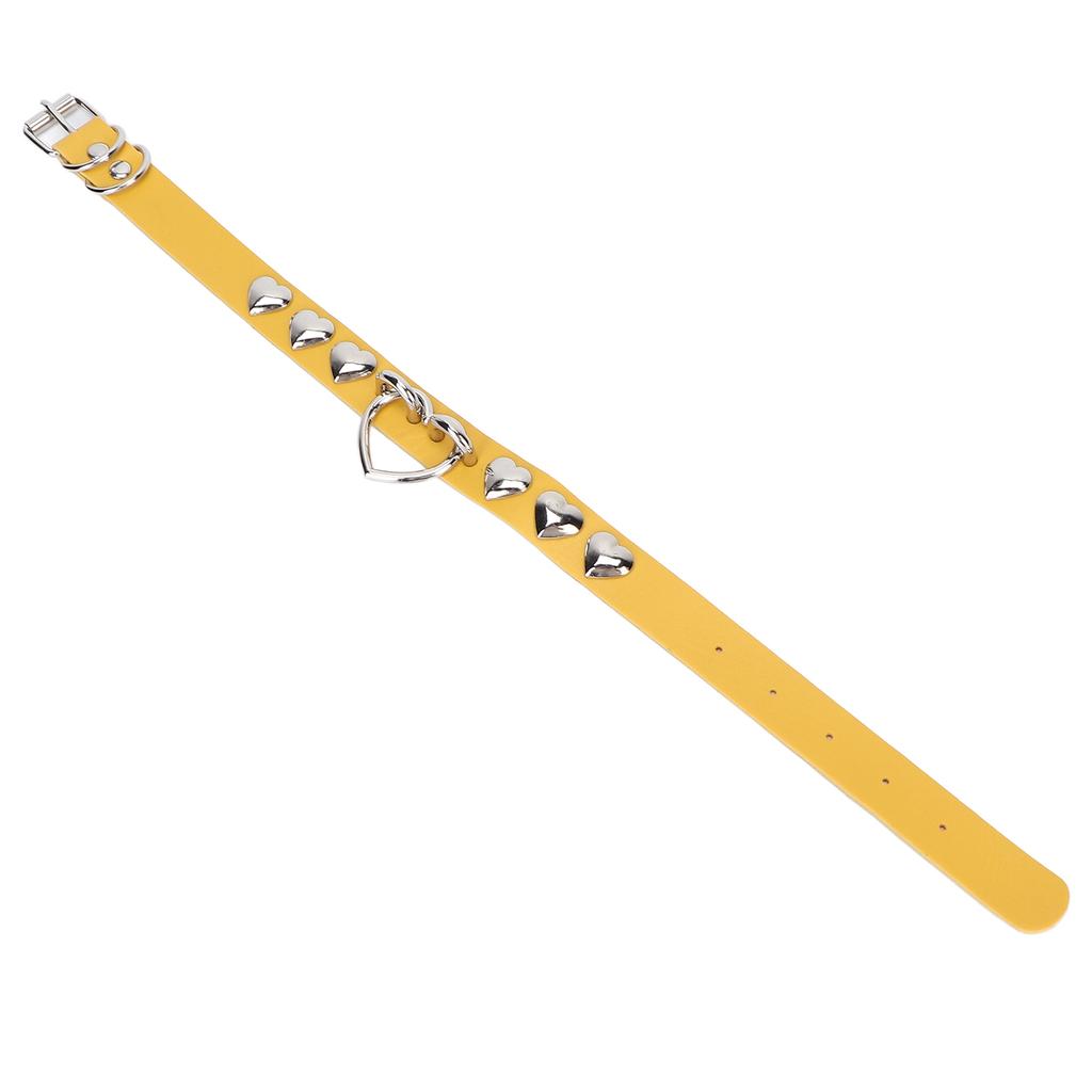 Чокер из ПУ кожи, воротник, украшение в форме сердца, регулируемый, стильный, милый, ожерелье, ювелирное изделие, подарок, желтый