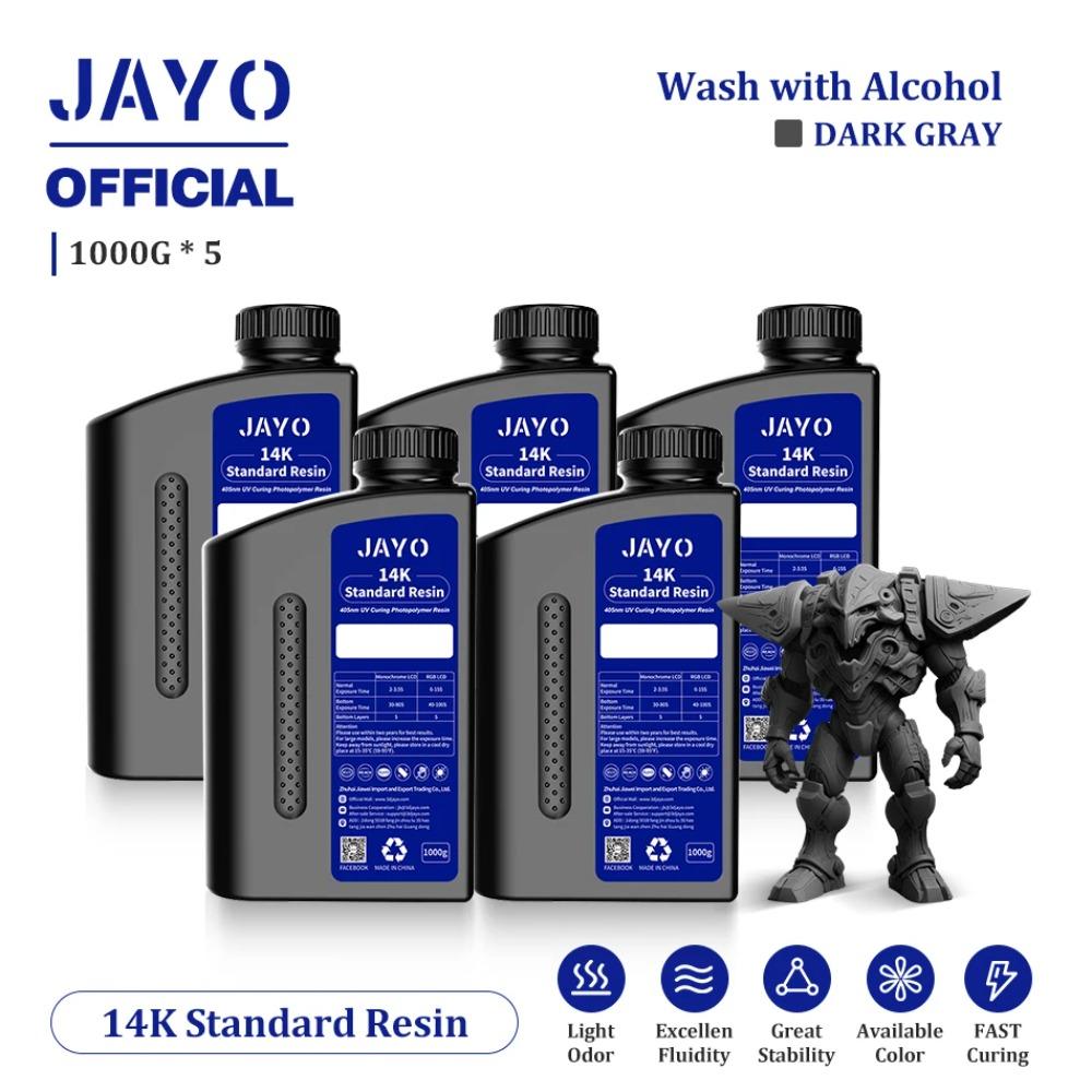 JAYO Стандартный/Подобный ABS/Высокопрочный/Подобный ПА Смола 5 кг 395-405 нм УФ-отверждаемая Фотополимерная Быстрая Смола для LCD/DLP/SLA 3D-принтера