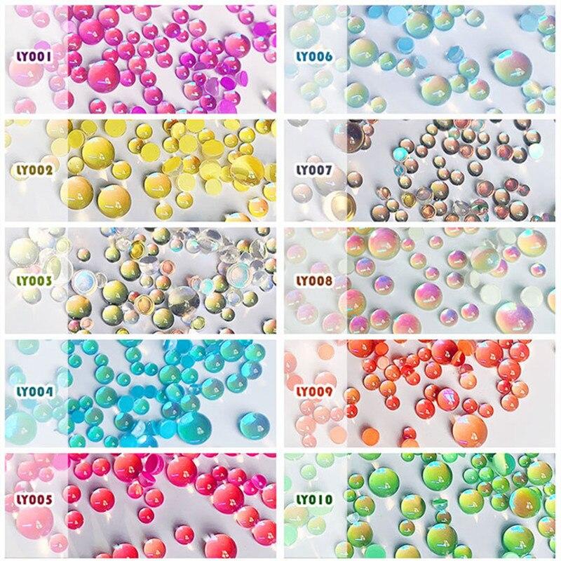 1440 шт., бусины с плоской поверхностью, стразы Авроры для ногтей, разные размеры, симфония Русалки, радужные драгоценные камни, жемчужные камни, украшения для дизайна ногтей