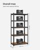 Стеллаж, 50 X 100 X 200 см, грузоподъемность 875 кг (175 кг на полку), Промышленный, Регулируемые Полки для Хранения, Для Гостиной, Кухни,