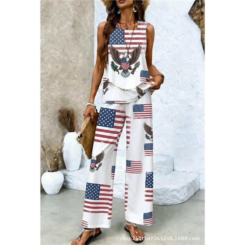 Women's Casual Suit Independence Day 111th Anniversary Women's Sleeveless Suit Bohemian