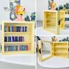 Anxiety Bookshelf Toy Wooden Miniature Bookcase with Mini Book Models Shake Away Your Anxiety Miniature Bookshelf Ornament for Home Office