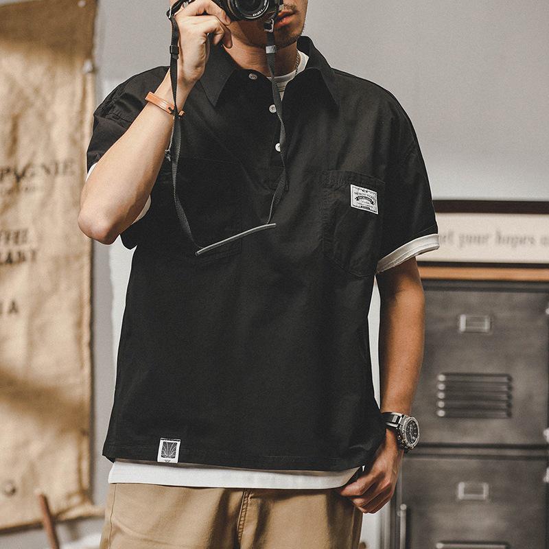 Мужская футболка-поло модного бренда, лето 2022 г., с короткими рукавами и воротником до половины рукава