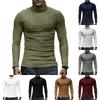 Men's Pullover Mock Neck Long-Sleeve Top - Comfortable Daily Solid/Stripe Basic Base Layer
