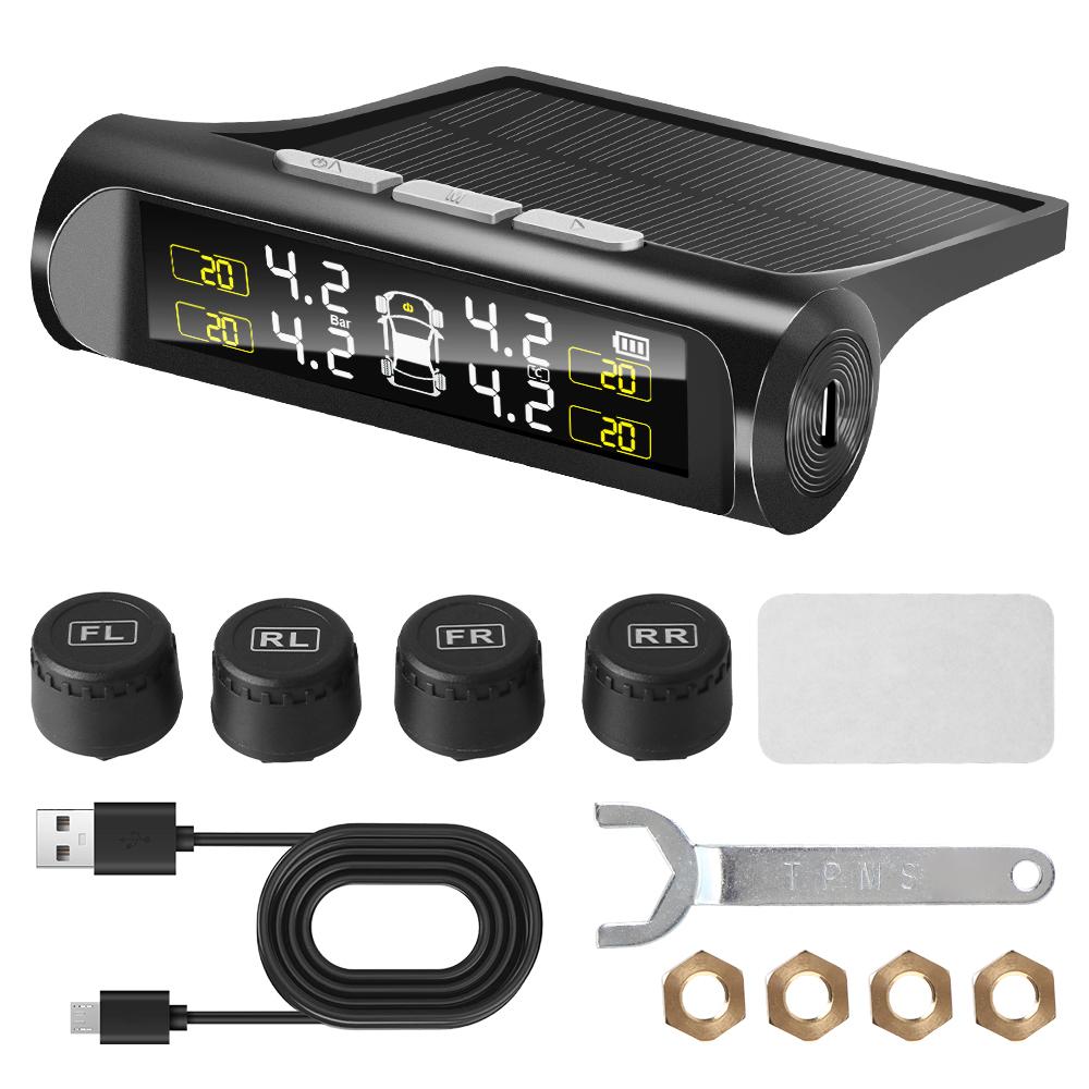 Tire Pressure Monitoring System Car Tyre Pressure Monitor Tyre Pressure Alarm With 4 External Sensors