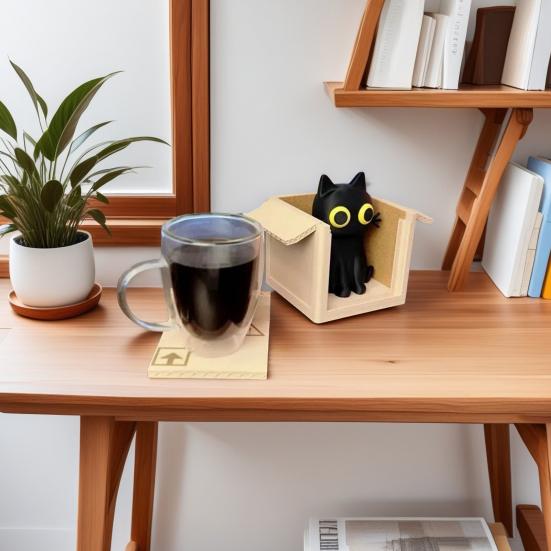 4 шт. милый набор подставок под коробку с котом подставки под горячее в форме кота нескользящие подставки под горячее котенок в коробке подставки под журнальный столик декор для любителей кошек