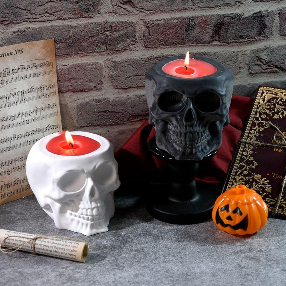Creative Skull Candle Jar Molds 3D Halloween Candle Jar Mold for Beginners
