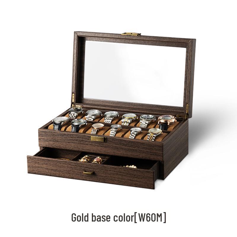 Двухслойная коробка для демонстрации часов и ювелирных изделий из углеродного волокна и ПУ