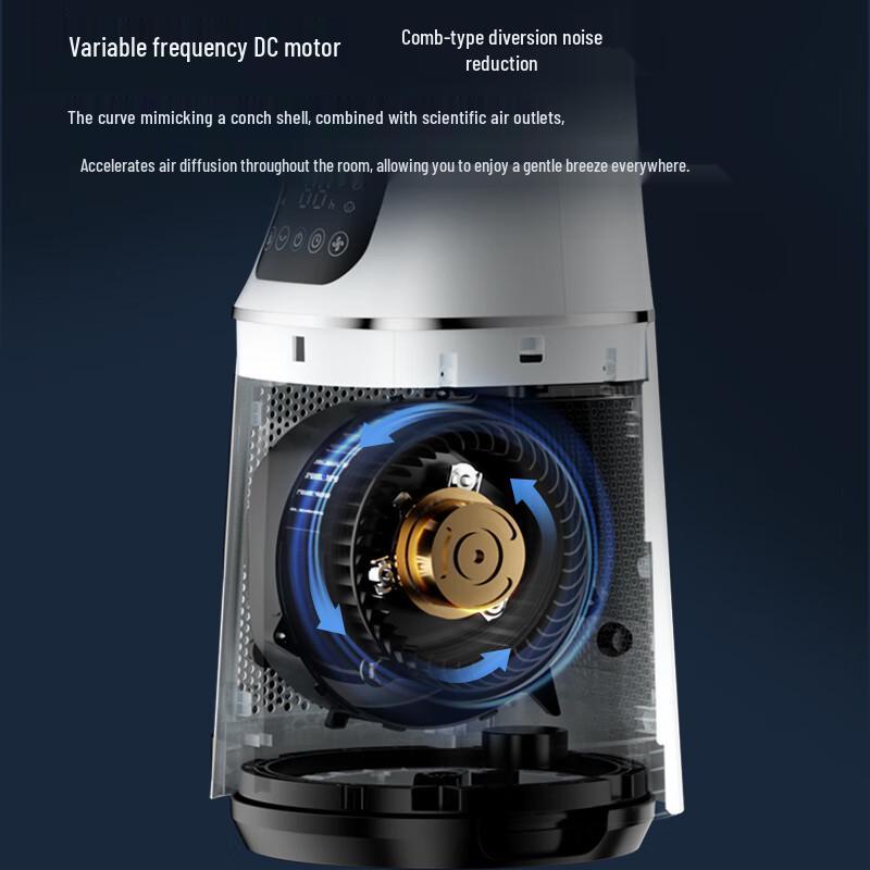Midea Умный безлопастной вентилятор с очистителем воздуха, вилка CN (адаптер в комплекте)
