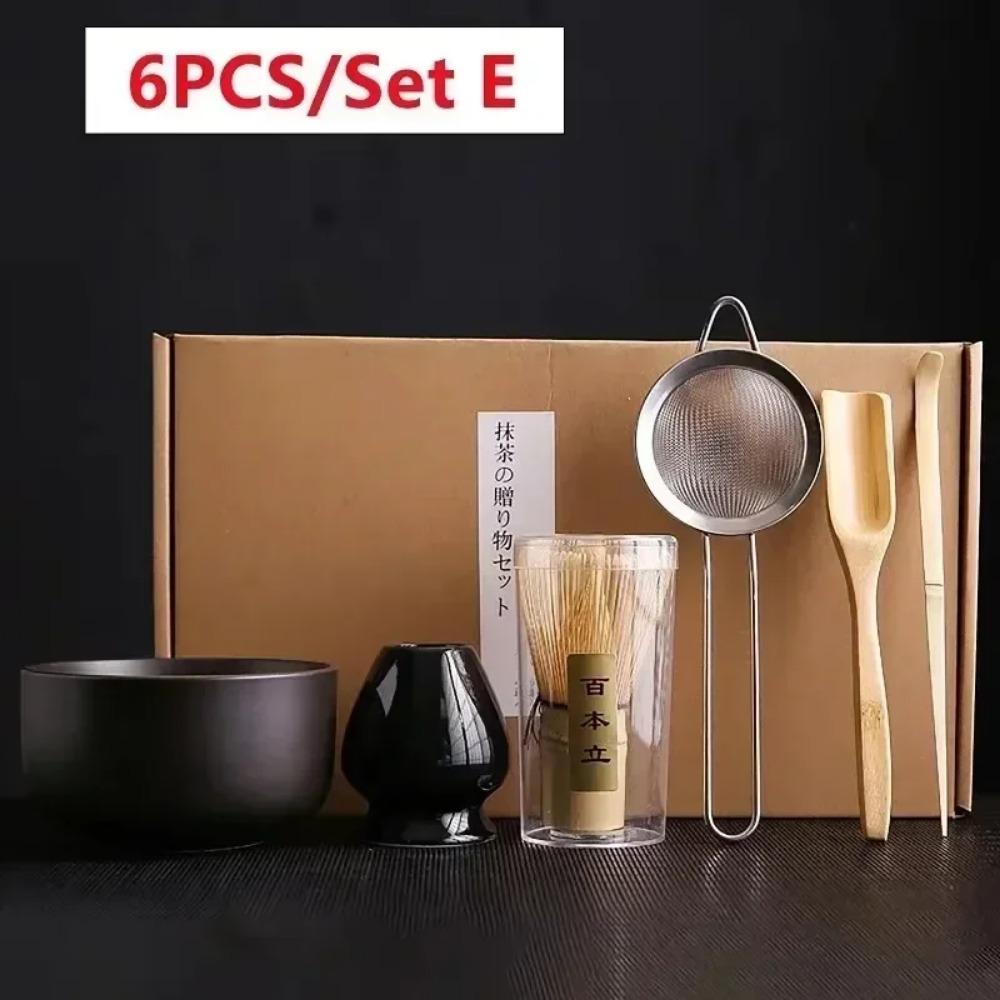 Набор для приготовления японского матча из 4 предметов 7 предметов/набор Бамбуковый венчик Щетка для матча Чайная ложка Керамический чайный сервиз Инструменты для приготовления чая для магазина напитков