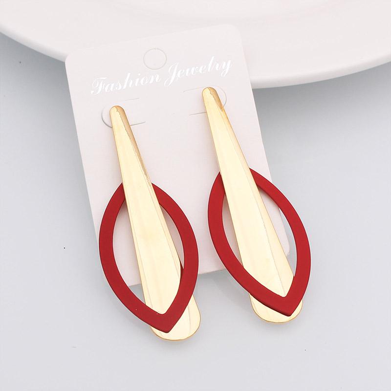 Новые винтажные увеличенные серьги для женщин, металлические лакированные листья, модные индивидуальные универсальные модные аксессуары для женщин